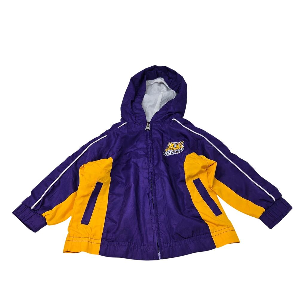 LSU Tigers Baby 18 months Hooded Jacket Lightweight Purple Yellow